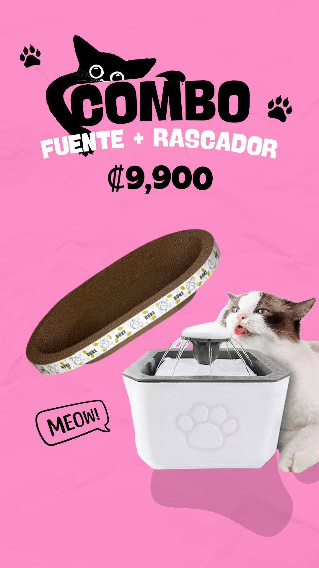 Combo de fuente y rascador