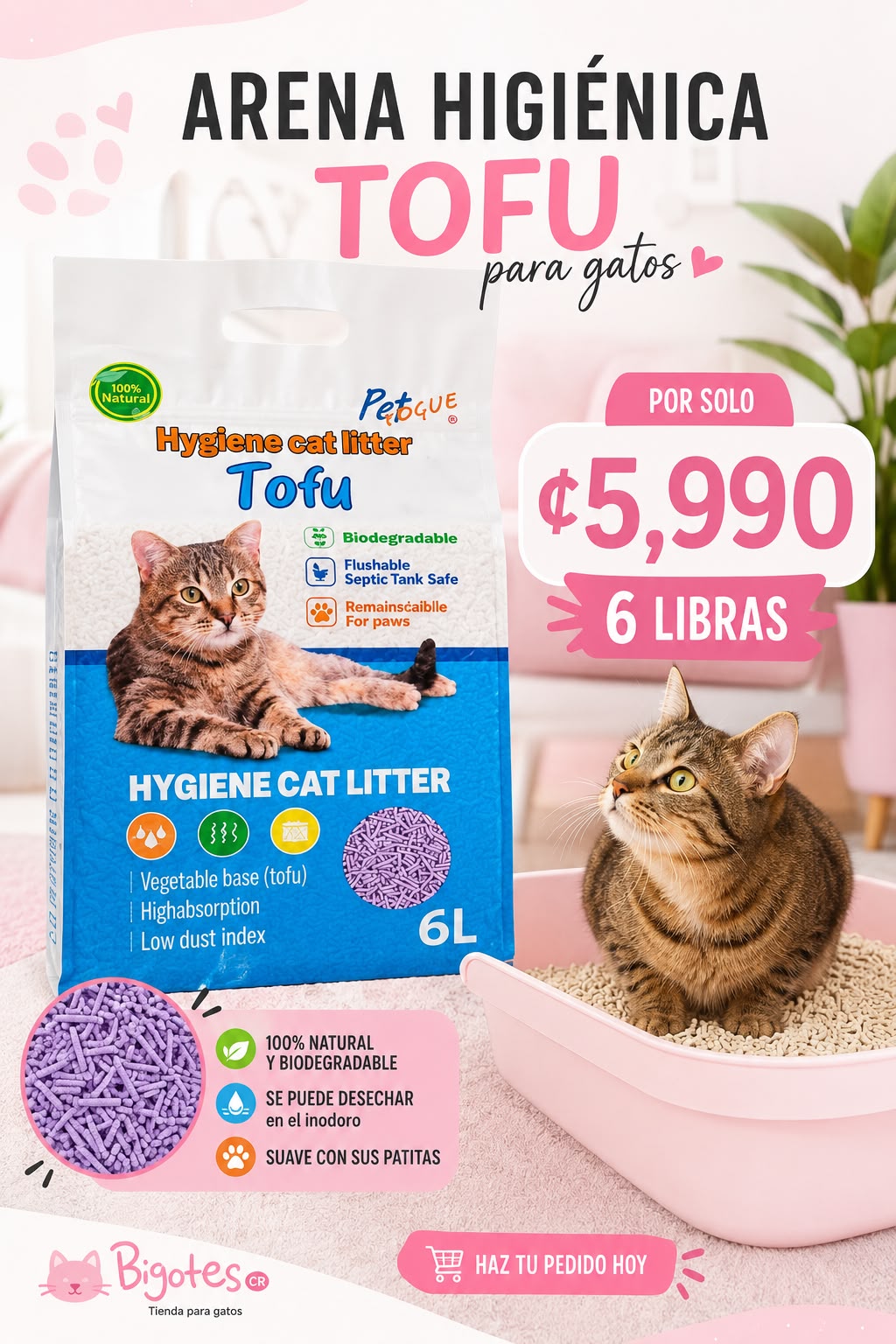 Arena higiénica “Tofu”