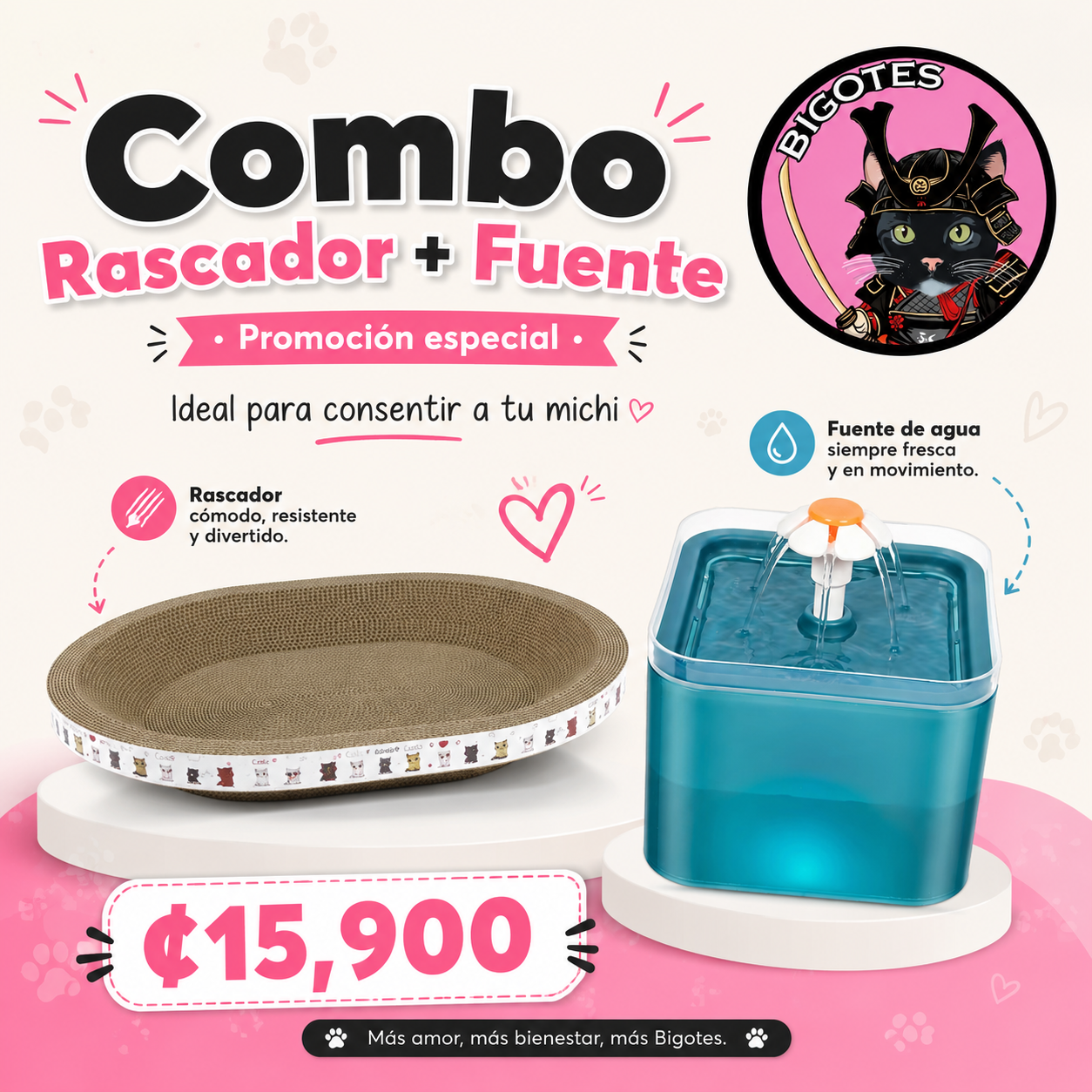 Combo fuente y rascador