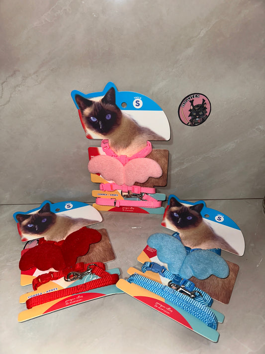 Pechera + correa para gato