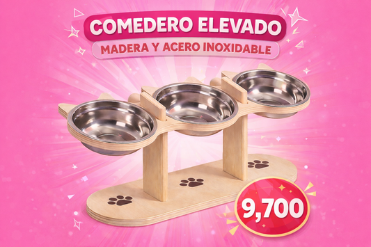 Comedero elevador de madera